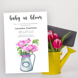 Baby in Blüte Jug Blume Babydusche Einladung