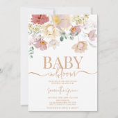 Baby in Blüte Kinderdusche Einladung (Vorderseite)