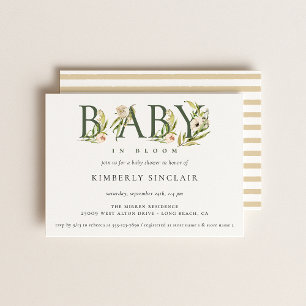 Baby in Blüte Kinderdusche Einladung