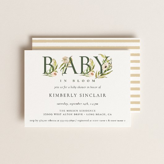 Baby in Blüte Kinderdusche Einladung