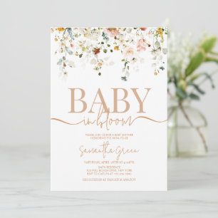 Baby in Blüte Kinderdusche Einladung