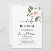 Baby in Blüte Kirry Blume Kinderdusche Einladung (Vorderseite)