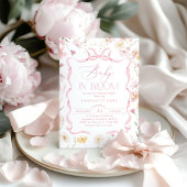 Baby in Blüte Pink Bow Band Babydusche Einladung