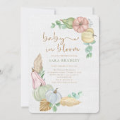 Baby in Blüte Rustikale Herbstboho Pumpkin Babysho Einladung (Vorderseite)