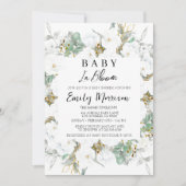 Baby in Blüte und Cheery Brunches Babydusche Einladung (Vorderseite)