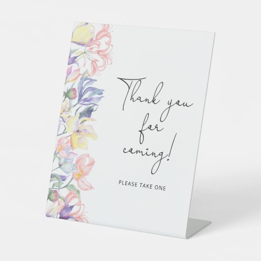 Baby in Blüte Vielen Dank für Ihr Kommen Poster Sockelschild (Vorderseite)