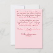 Baby in Blüte Vintage Blume Kinderdusche Dankeskarte (Rückseite)