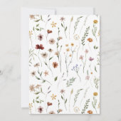 Baby in Blüte Wildblume Babydusche Einladung (Rückseite)