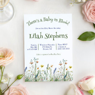Baby in Blüte! Wilde Blumen Baby Shower Einladung