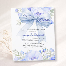 Baby in blütenblau Bogen Baby Dusche Einladung