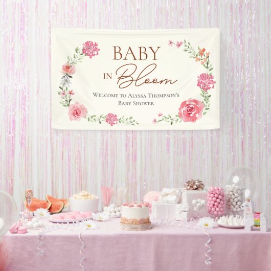 Baby in Blütenblütenblütendusche Banner (Party)