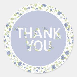 Baby in Blütendusche Blauer Vintage Blume Junge Runder Aufkleber