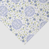 Baby in Blütendusche Blauer Vintage Blume Junge Seidenpapier (Detail)