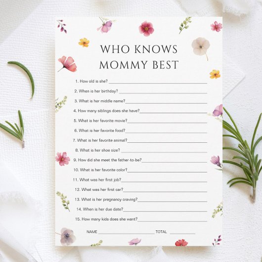 Baby in Blütendusche, das die Mama-Spielkarte kenn Einladung