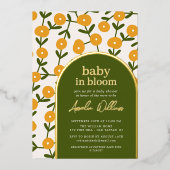 Baby in Blütendusche Einladung (Vorderseite)