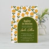 Baby in Blütendusche Einladung (Stehend vorne)