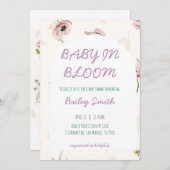 Baby in Blütendusche Einladung (Vorne/Hinten)