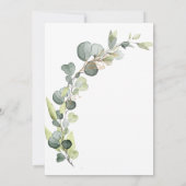 Baby in Blütendusche Eukalyptus Einladungen (Rückseite)