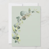 Baby in Blütendusche Eukalyptus Einladungen (Rückseite)