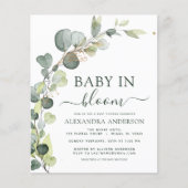 Baby in Blütendusche Eukalyptus Einladungen (Vorderseite)
