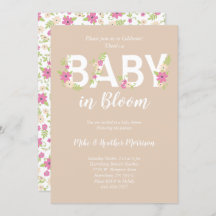 Baby in Blütendusche Rosa Vintage Blume Mädchen