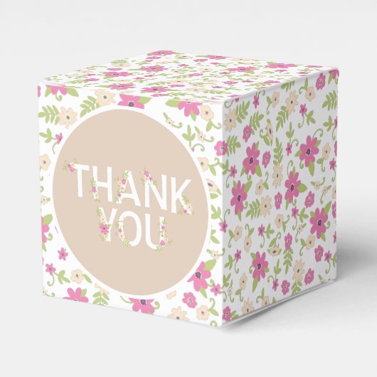 Baby in Blütendusche Rosa Vintage Blume Mädchen Geschenkschachtel (Vorderseite)