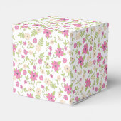 Baby in Blütendusche Rosa Vintage Blume Mädchen Geschenkschachtel (Rückseite)