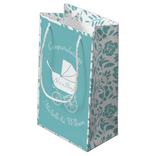 Baby in Blütendusche Rosa Vintage Blume Mädchen Kleine Geschenktüte