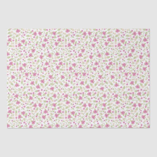 Baby in Blütendusche Rosa Vintage Blume Mädchen Seidenpapier (Vorderseite)