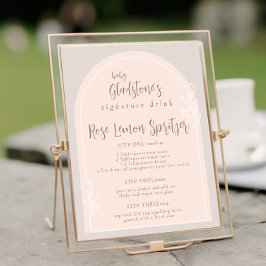 Baby in Blütendusche Unterschrift Trinkzeichen Poster