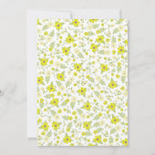 Baby in Blütendusche Vintage Blume Geschlecht neut Einladung (Rückseite)