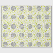 Baby in Blütendusche Vintage Blume Geschlecht neut Geschenkpapier (Flach)