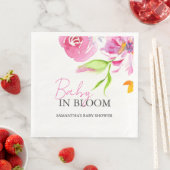 Baby in Blütendusche Wasserfarben Blume Serviette (Beispiel)