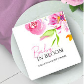 Baby in Blütendusche Wasserfarben Blume Serviette