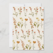 Baby in Blütendusche Wildblumen Blumenwasser Einladung (Rückseite)