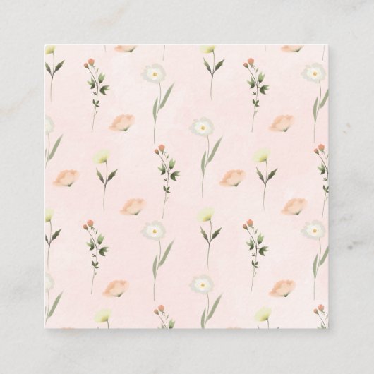 Baby in Blütendusche Windelwindung Begleitkarte (Rückseite)