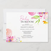 Baby in Blütenflorendusche Einladung (Vorderseite)