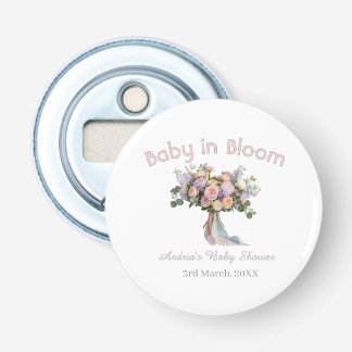 Baby in Blütenfloristik Baby-Party Retro-Rosa Flaschenöffner