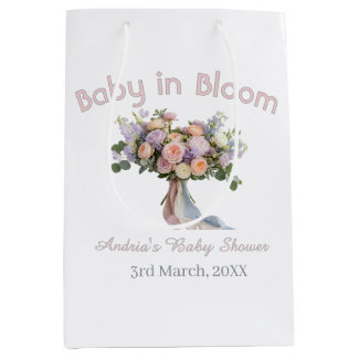 Baby in Blütenfloristik Baby-Party Retro-Rosa Mittlere Geschenktüte