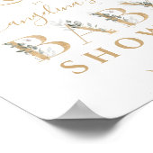 Baby in Blütengrün & Gold Baby Dusche Begrüßung Poster (Ecke)