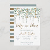 Baby in Blütengrün und SternenBaby-Dusche Einladung (Vorne/Hinten)