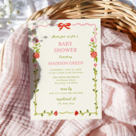 Baby in Blütenhand gezogenes Blumenknecht Baby-Dus Einladung