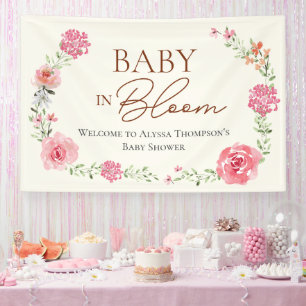 Baby in Blütenpracht Blumenmädchen Baby Shower Cus Banner