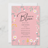 Baby in blütenrosa Dusche Baby Einladung (Vorderseite)