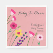 Baby in blutfarbenem Blumenpfirsichblütendusche Serviette (Vorderseite)