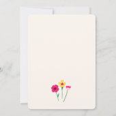 Baby in blutfarbigen Blütendusche Dankeskarte (Rückseite)