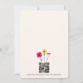 Baby in blutfarbigen Blütendusche QR Code Baby Dus Einladung (Rückseite)