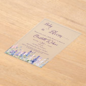 Baby in blutfarbigen Lupine Blume Kinderdusche Acryleinladungen (Ablage )