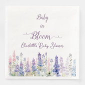 Baby in blutfarbigen Lupine Blume Kinderdusche Serviette (Vorderseite)