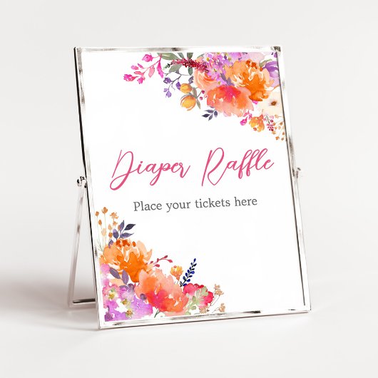 Baby in blutglänzender, floraler Windelkrele Poster